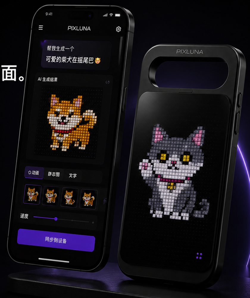 PIXLUNA App 与像素内容同步示意